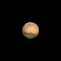 Mars with surface features