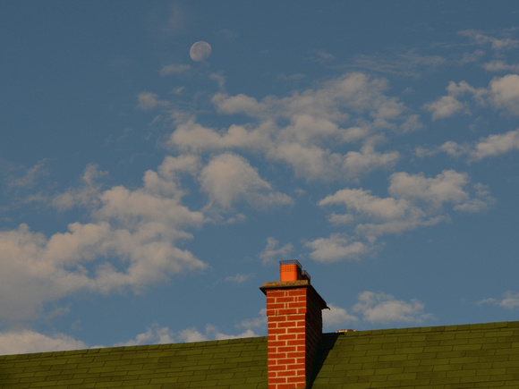 Daytime Waning Gibbous Moon