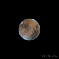 Mars from Hammonds Plains, Nova Scotia 2014-04-17