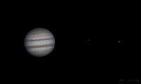 Jupiter, Io, & Ganymede from Hammonds Plains, Nova Scotia 2014-03-09