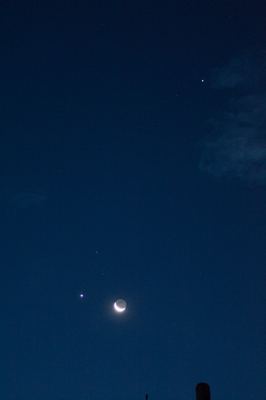 Venus, Mars, Jupiter and the moon