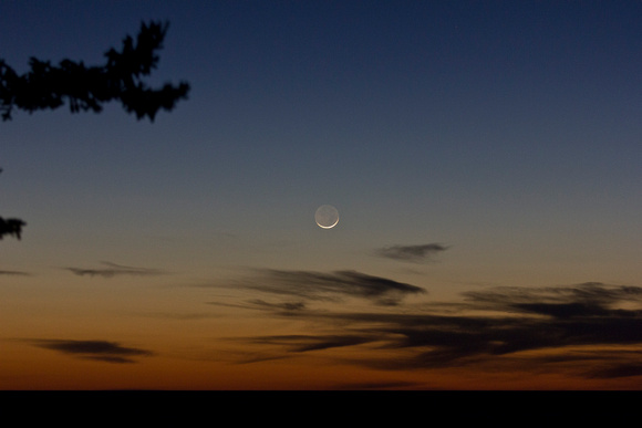 New Moon with earthshine