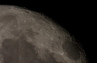 Moon close-up showing craters