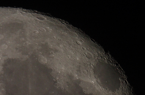 Moon close-up showing craters