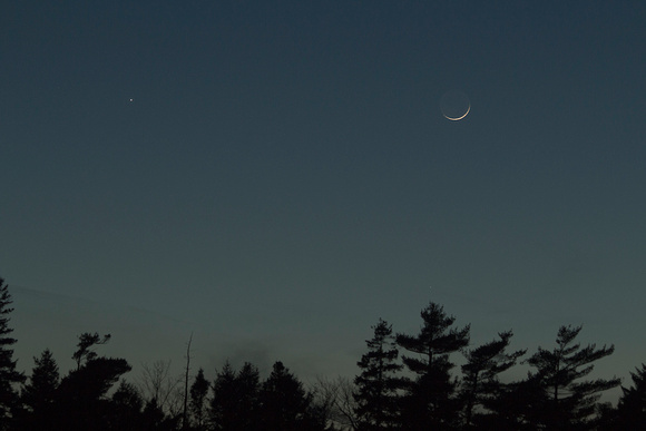 Mercury with Venus and the Moon
