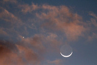 Moon with Venus and Mercury