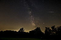 Milky Way With Meteor